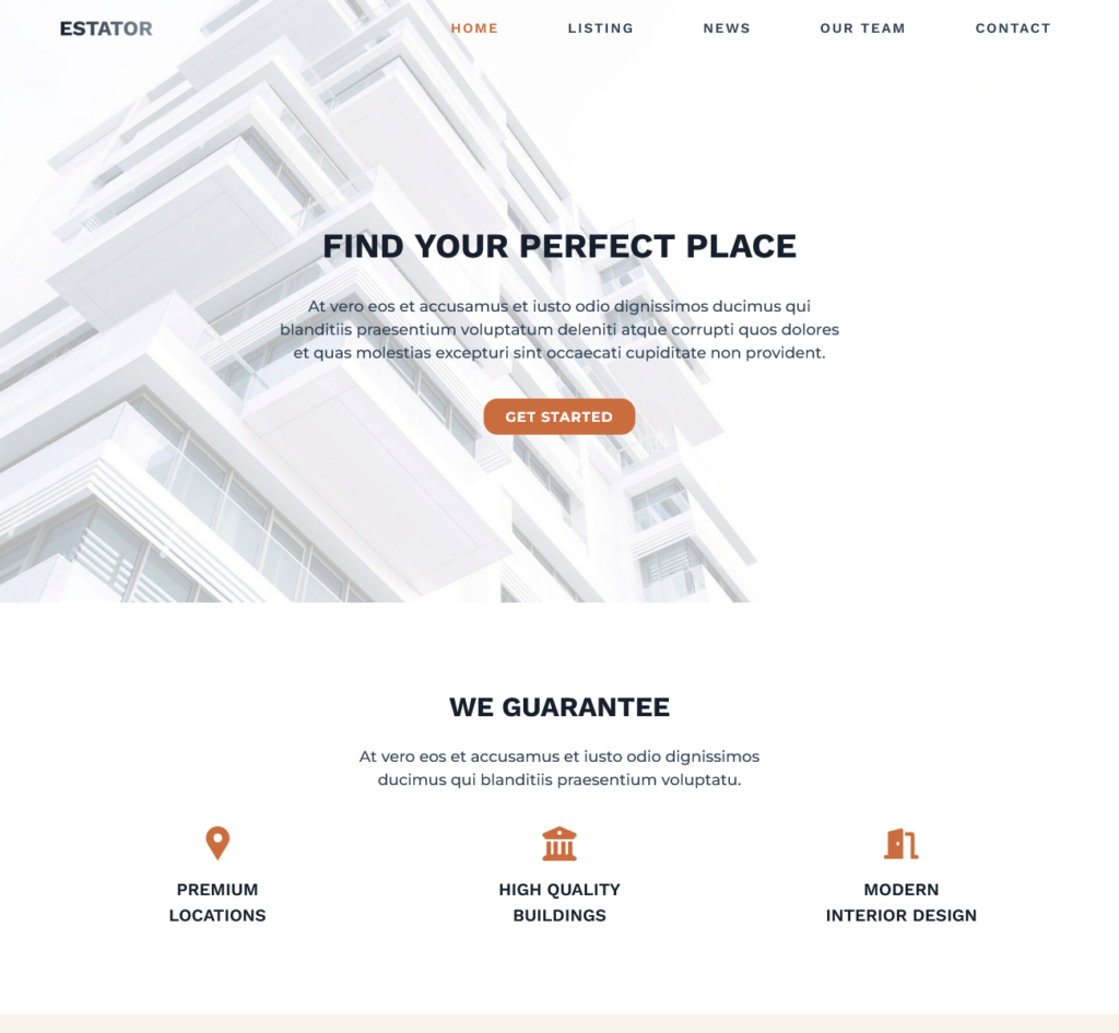 Real Estate Template Preview
